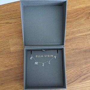 NIB Ella Stein Silver Diamond Name Necklace - Emily